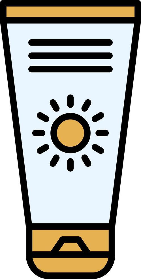 Sun Cream Line Filled Icon vector