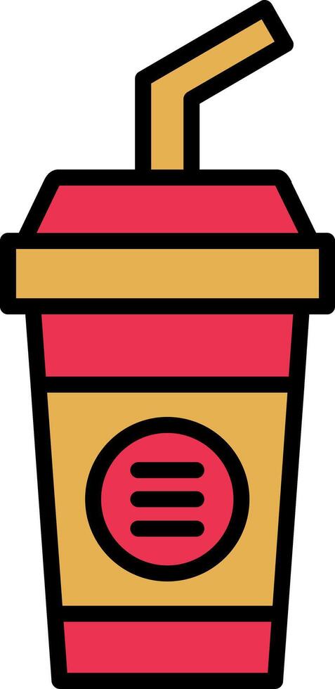 Cold Drink Line Filled Icon vector