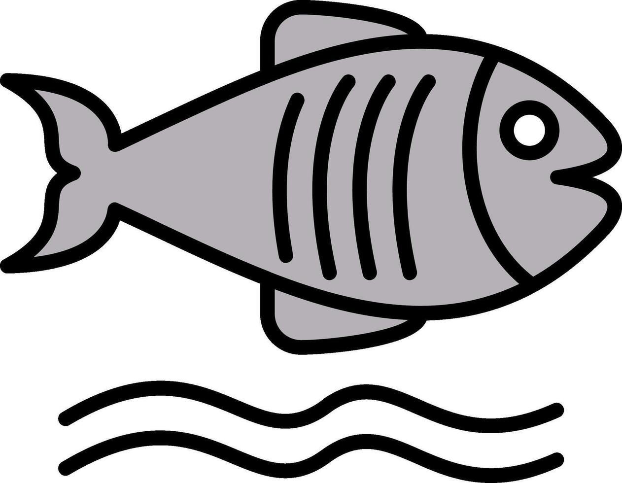 Flounder Line Filled Icon vector