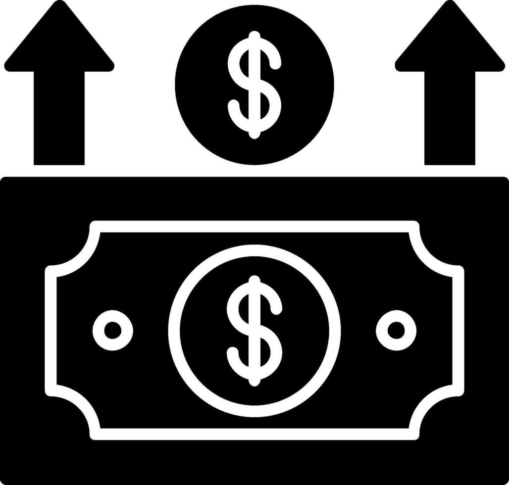 Money Growth Glyph Icon vector