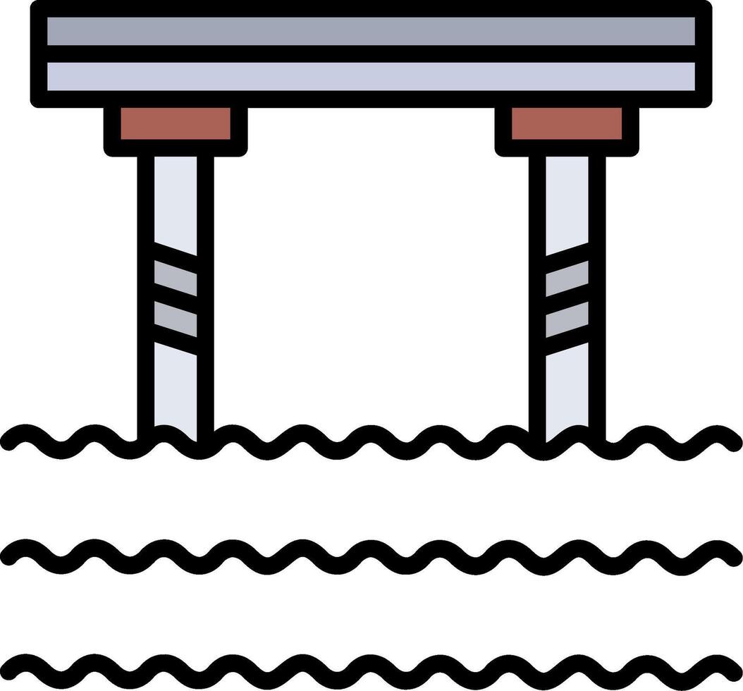 Bridge Line Filled Icon vector