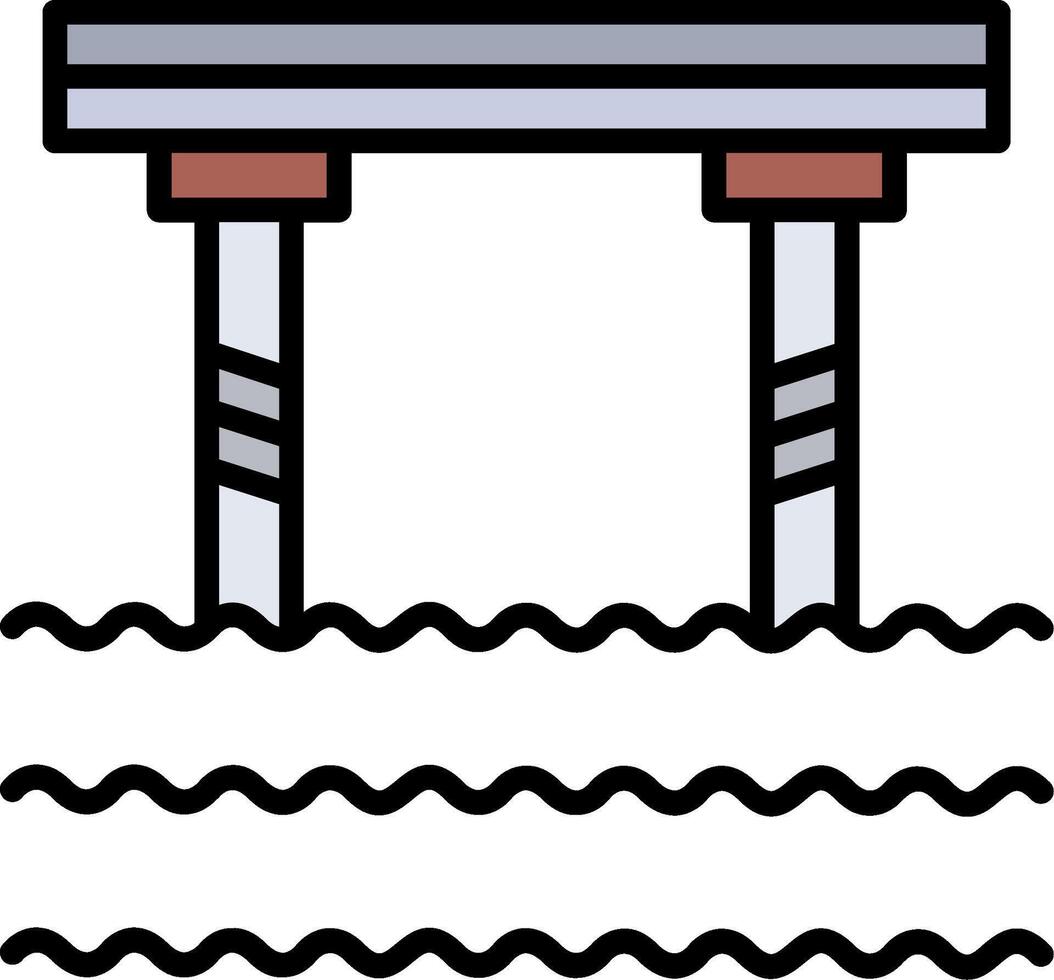 Bridge Line Filled Icon vector