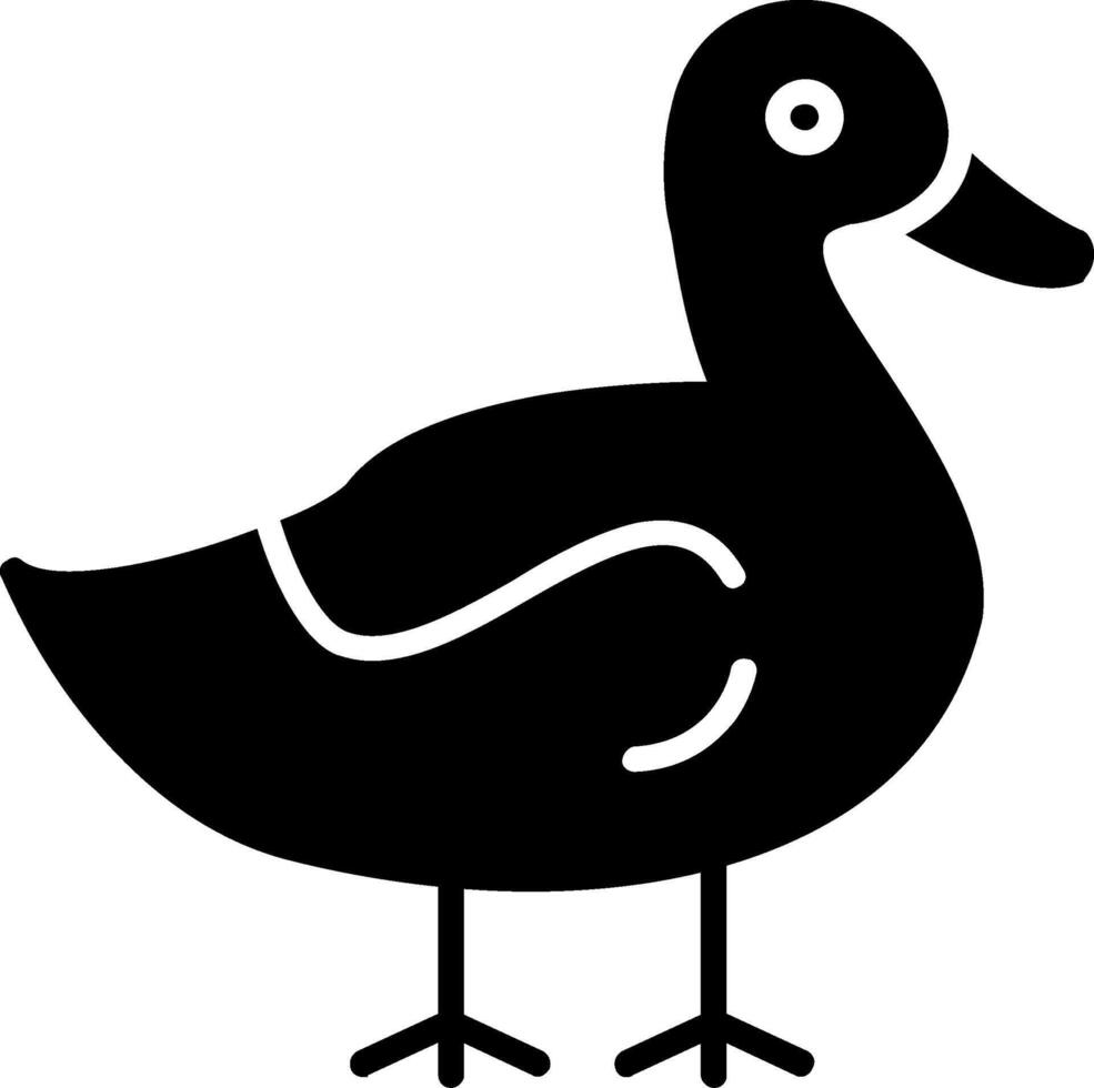 icono de glifo de pato vector