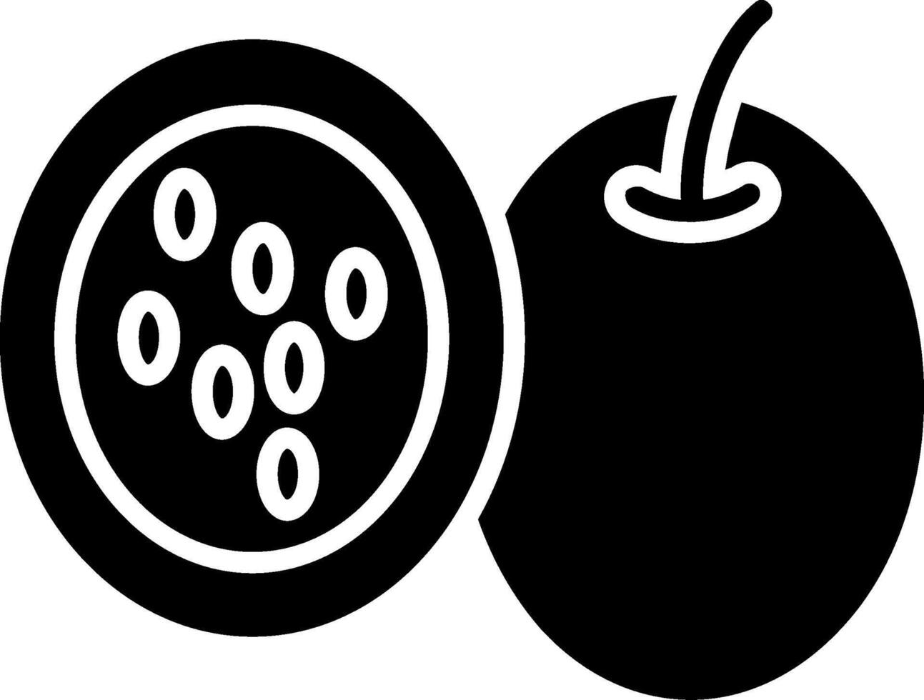 pasión Fruta glifo icono vector