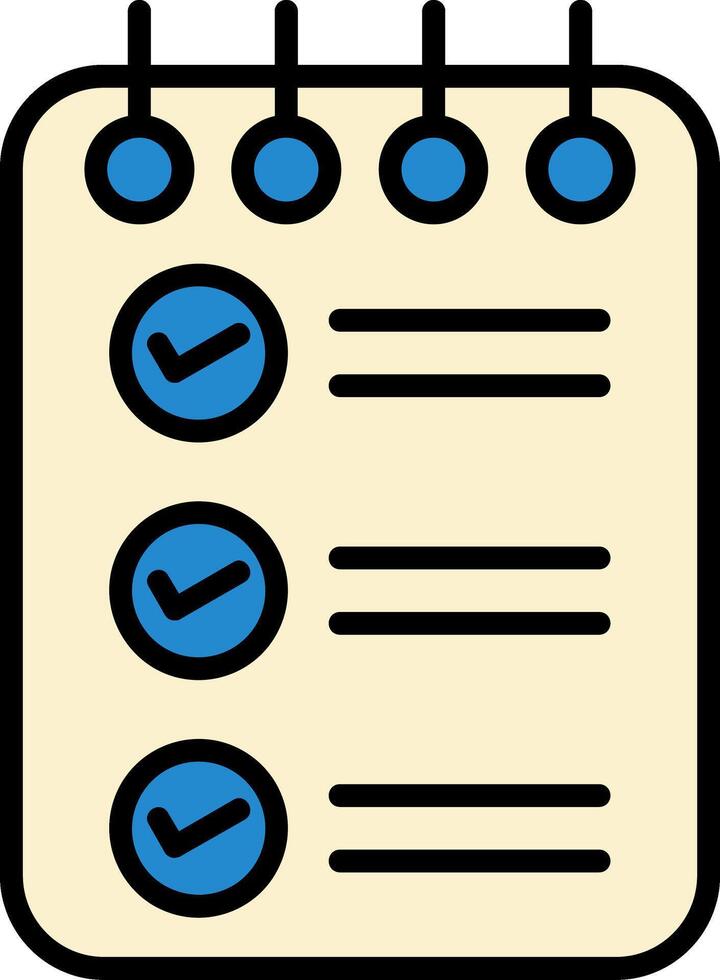 Check List Line Filled Icon vector