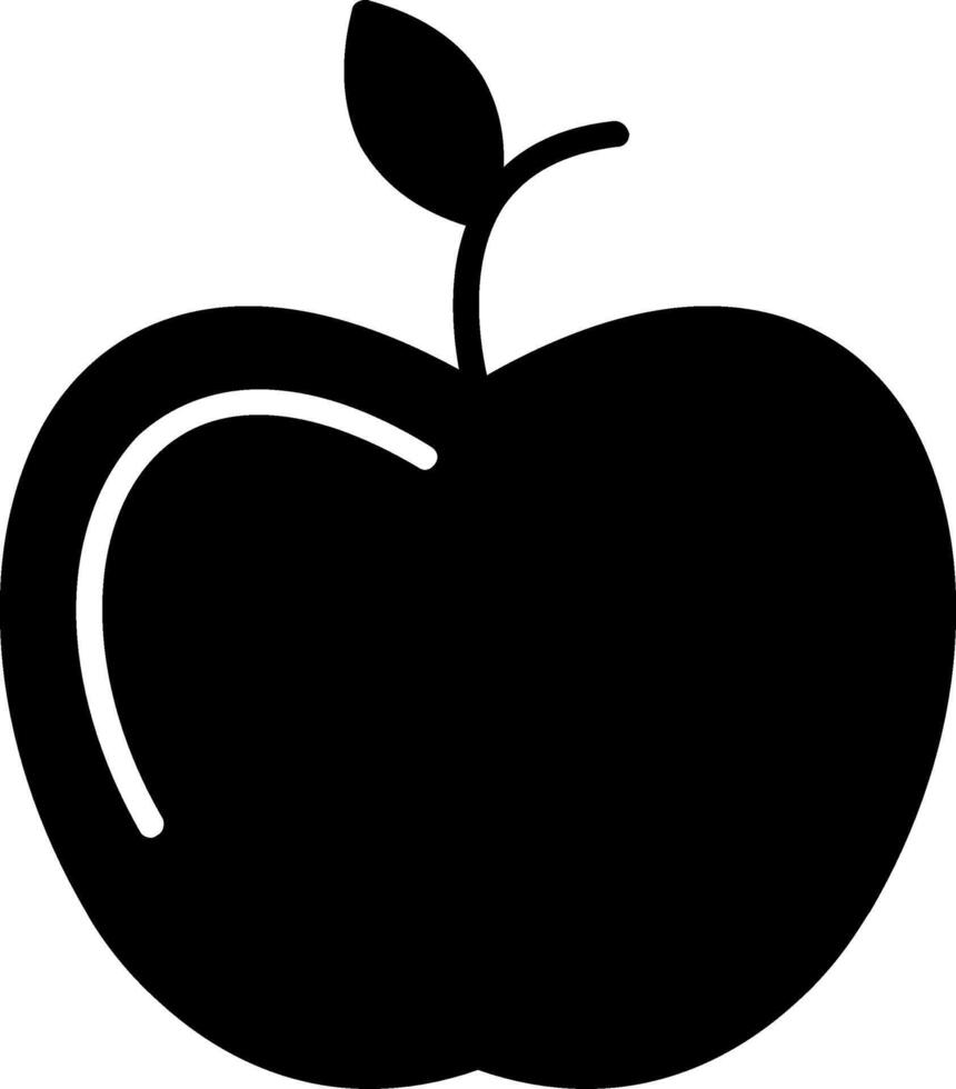 icono de glifo de manzana vector