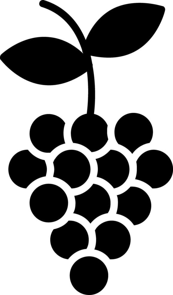 icono de glifo de uvas vector