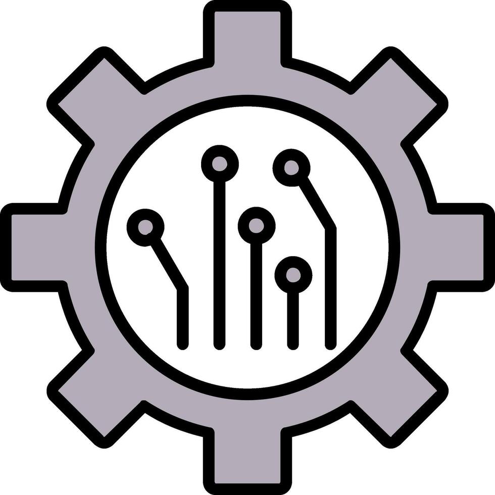 Mining Technology Line Filled Icon vector