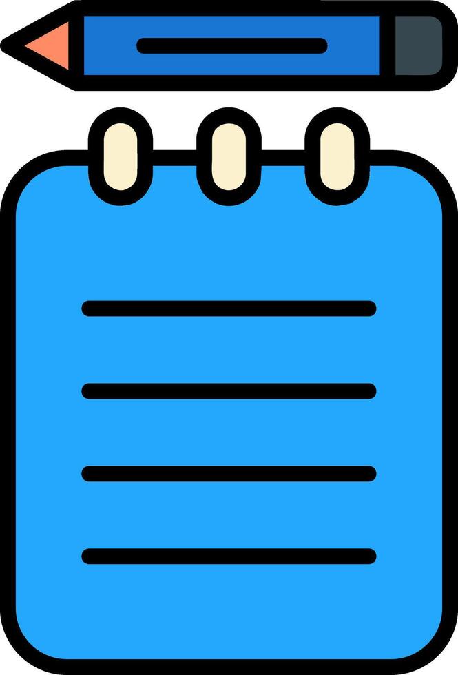 Notepad Line Filled Icon vector