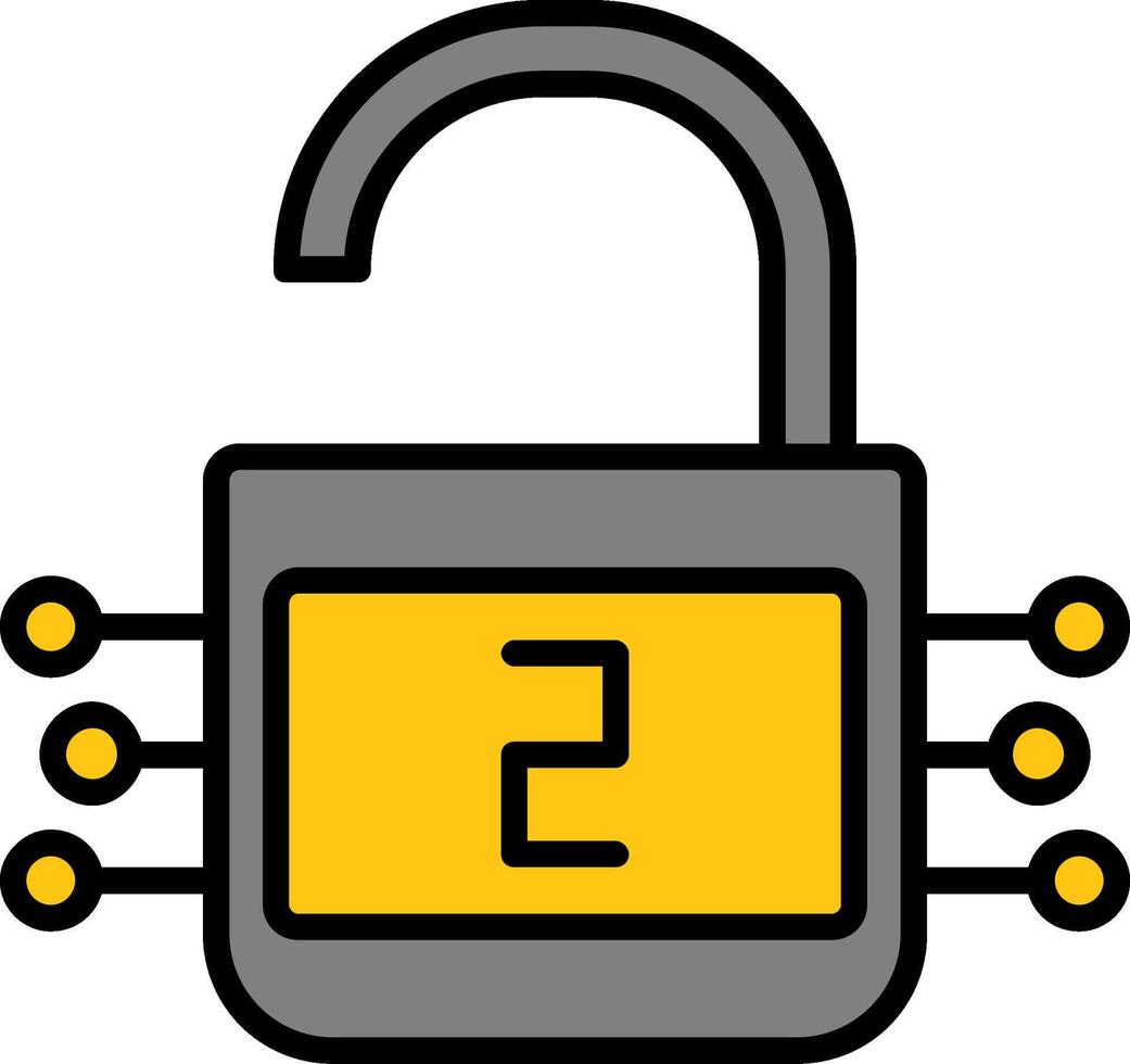 SHA 2 Line Filled Icon vector