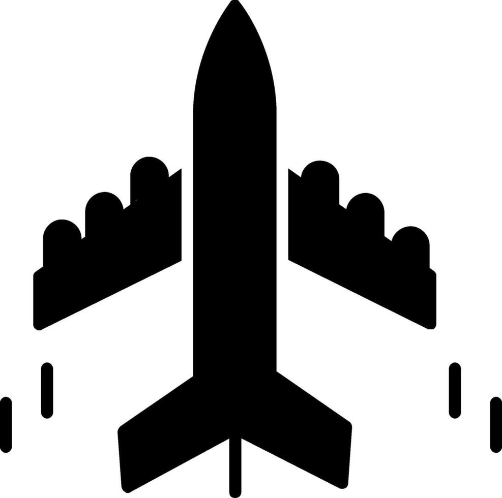 icono de glifo de avión vector