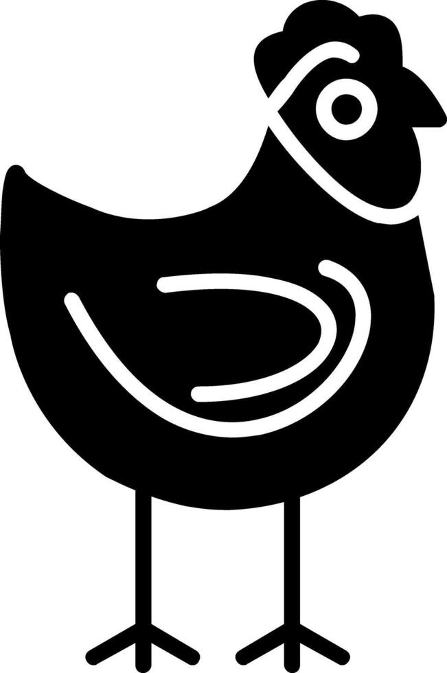 icono de glifo de pollo vector