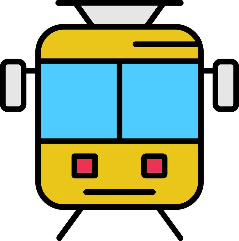 Old Tram Line Filled Icon vector