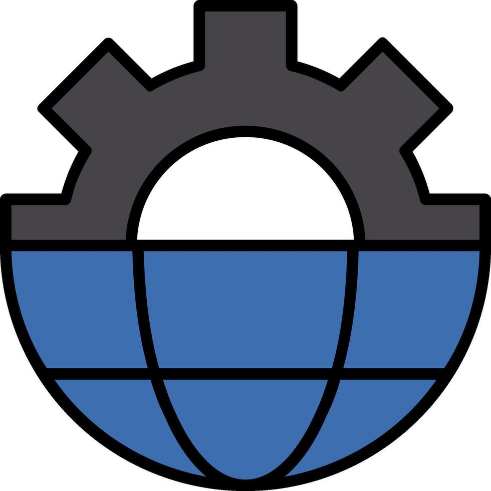 Water Supply Line Filled Icon vector
