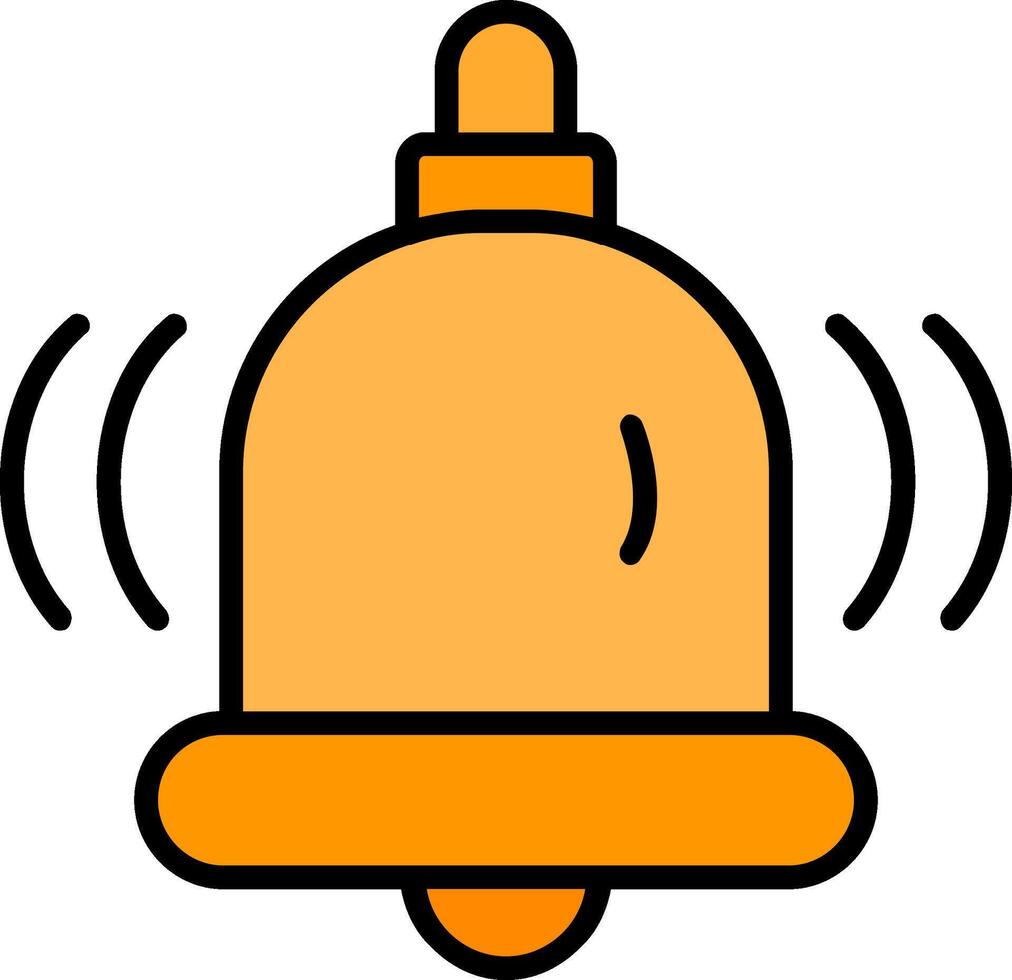 School Bell Line Filled Icon vector