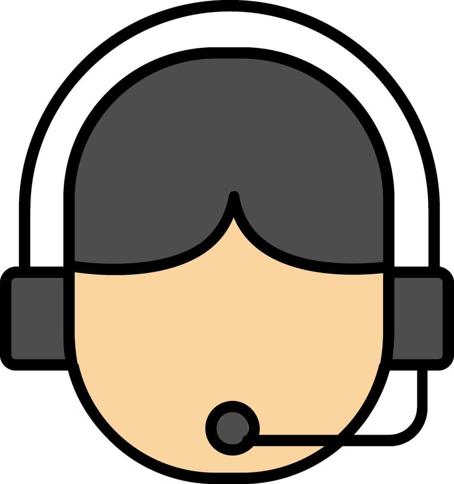 Call Center Line Filled Icon vector