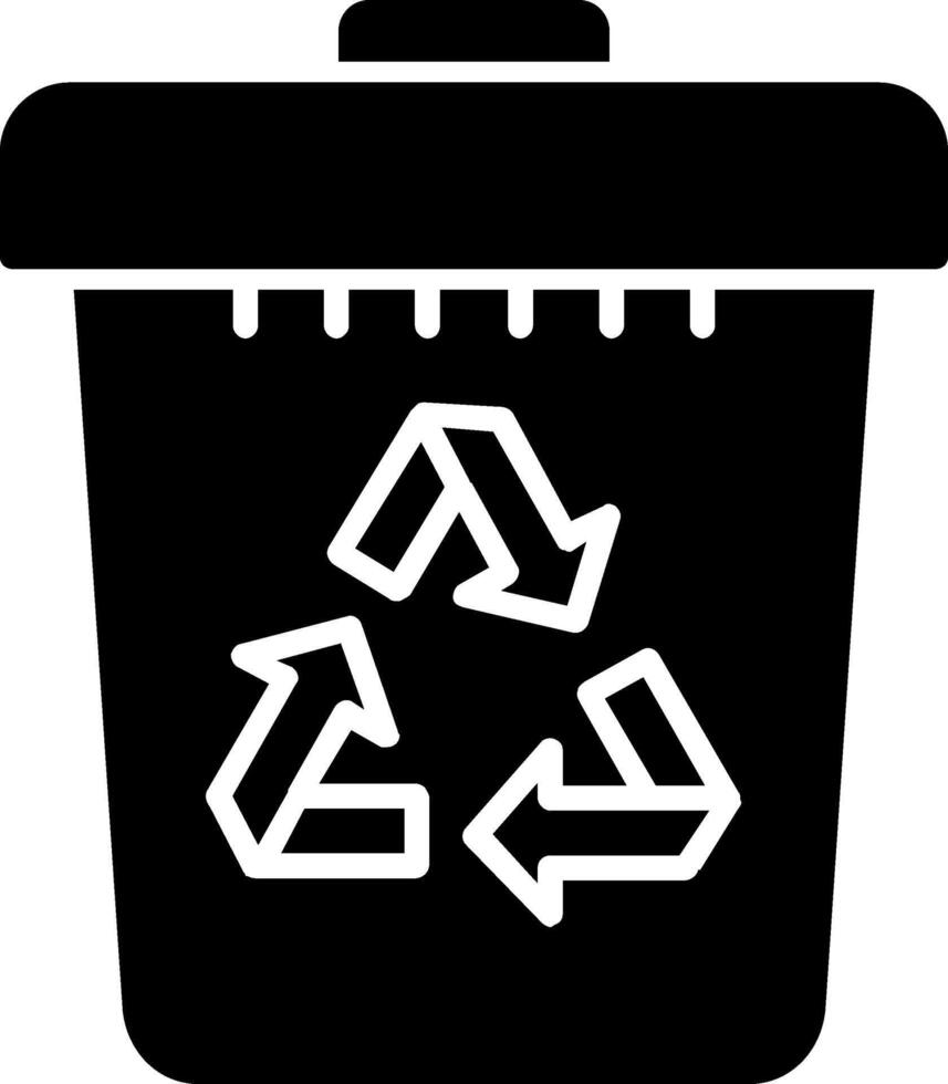 icono de glifo de papelera de reciclaje vector