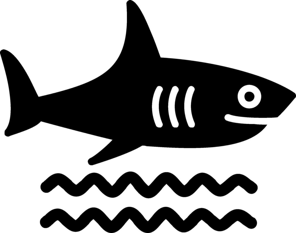 Shark Glyph Icon vector