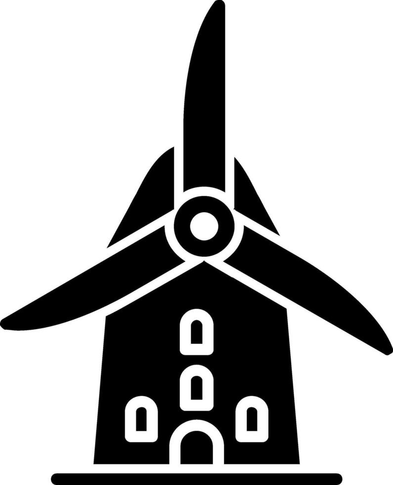 Wind Mill Glyph Icon vector