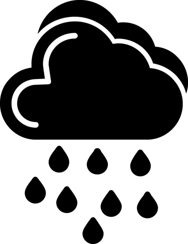 icono de glifo de lluvia vector