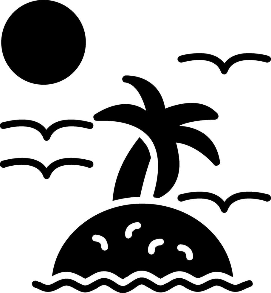 Island Glyph Icon vector