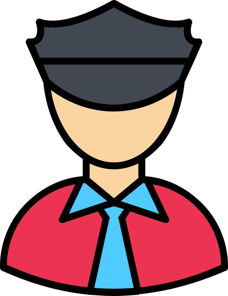 Taxi Driver Line Filled Icon vector