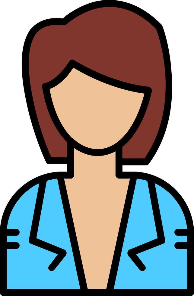 Stewardess Line Filled Icon vector