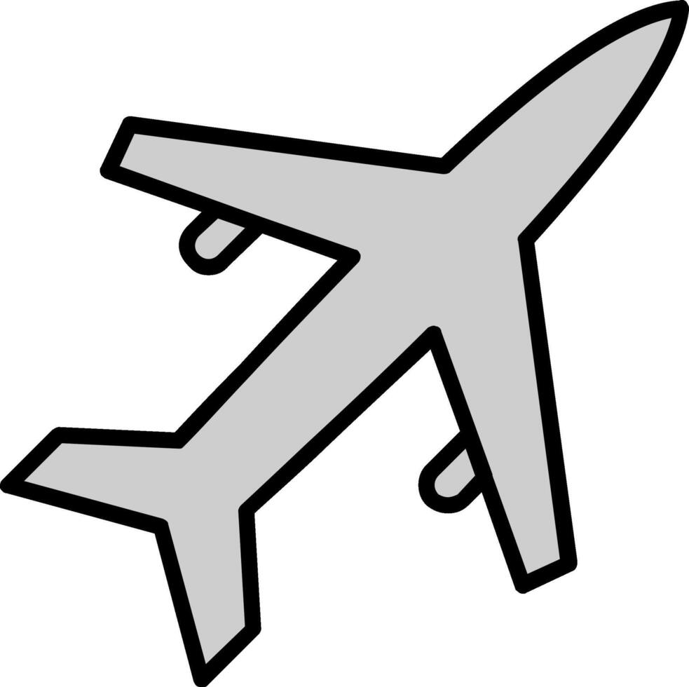 Old Plane Line Filled Icon vector