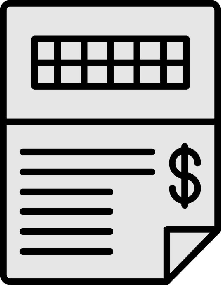 Invoice Line Filled Icon vector