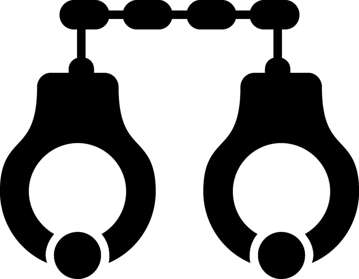 Handcuffs Glyph Icon vector