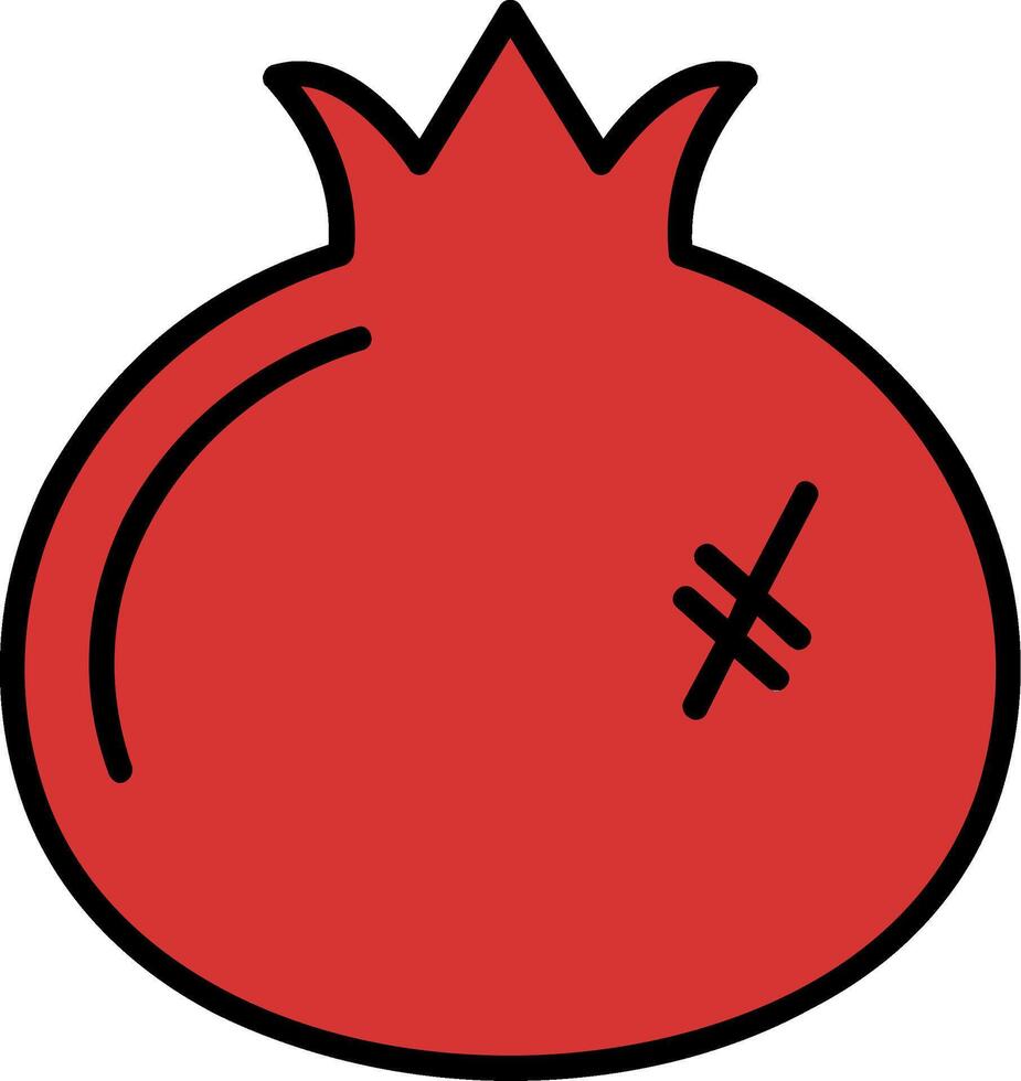Pomegranate Line Filled Icon vector