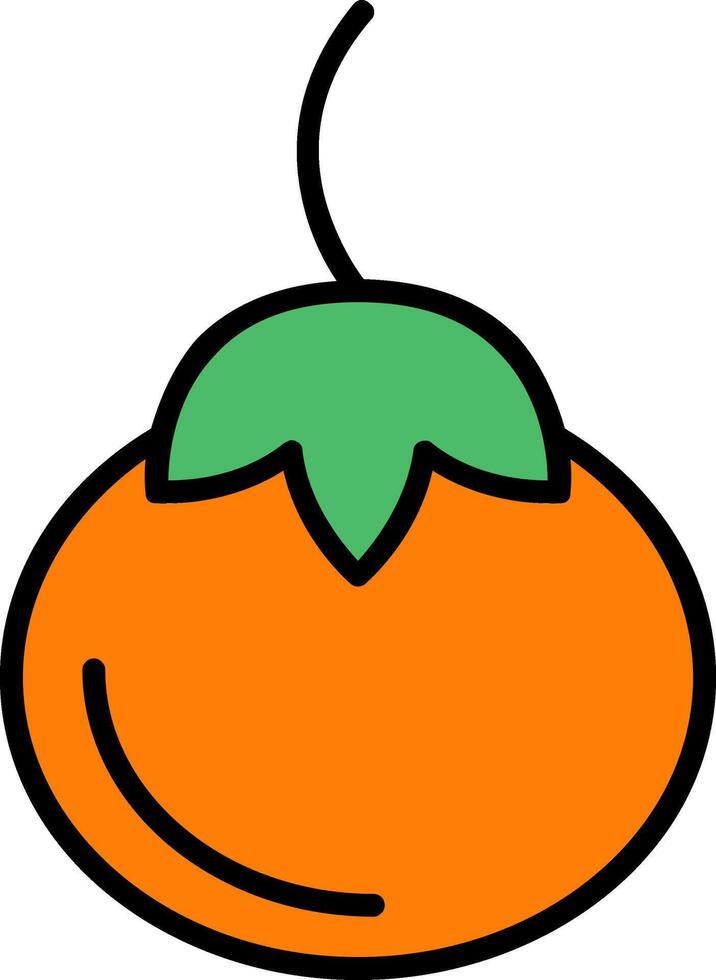 Persimmon Line Filled Icon vector