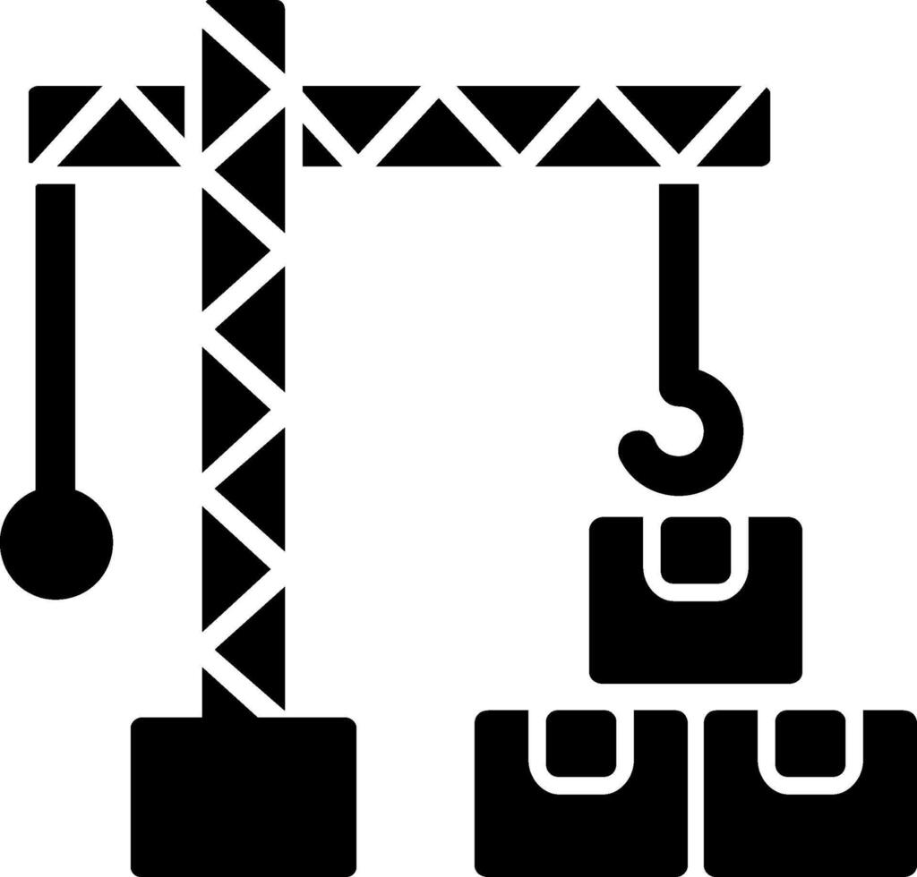 Crane Glyph Icon vector