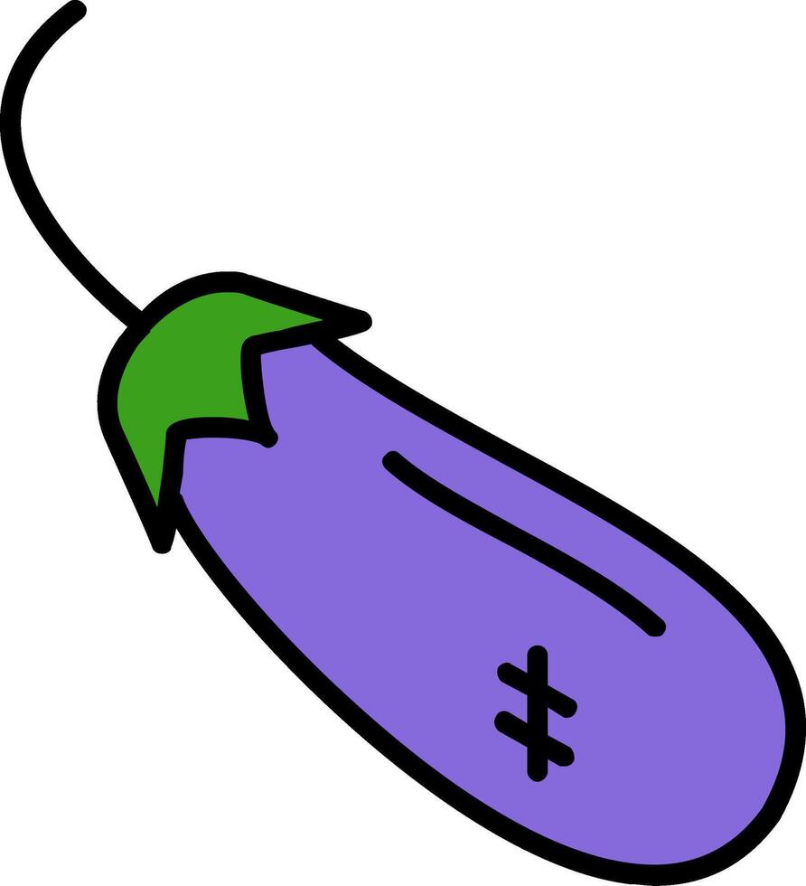 Eggplant Line Filled Icon vector