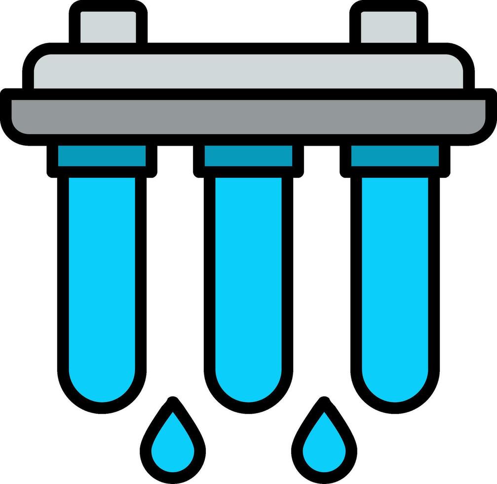 Water Filter Line Filled Icon vector