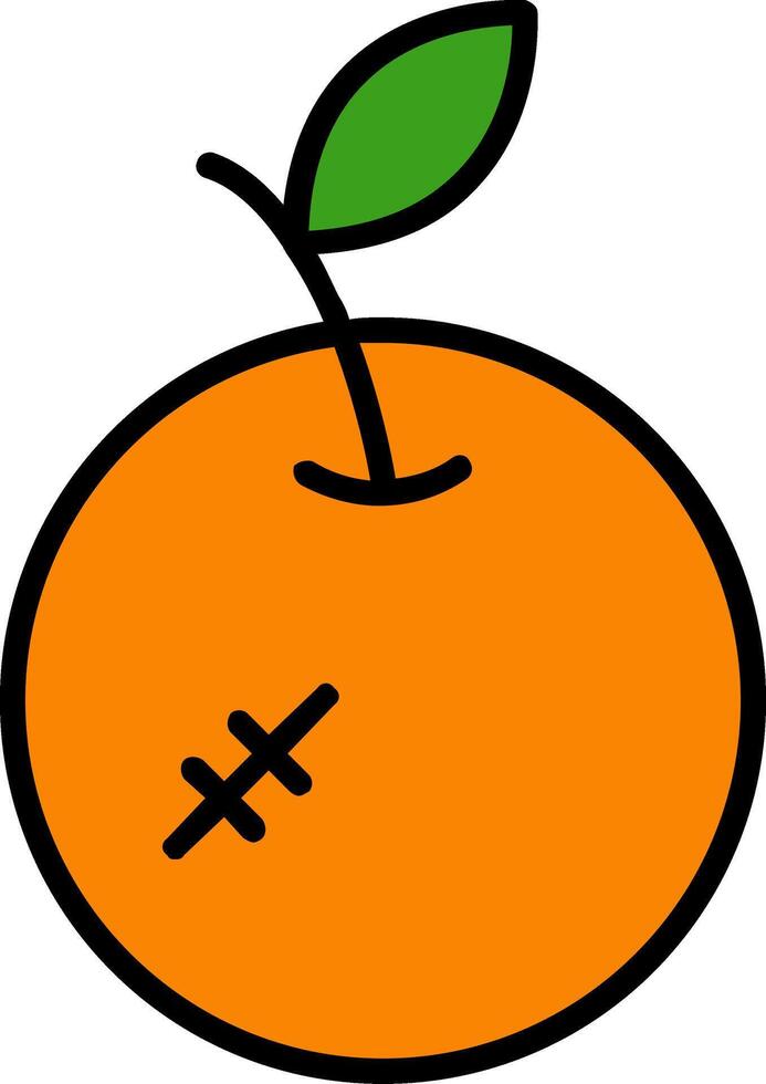 naranja línea lleno icono vector