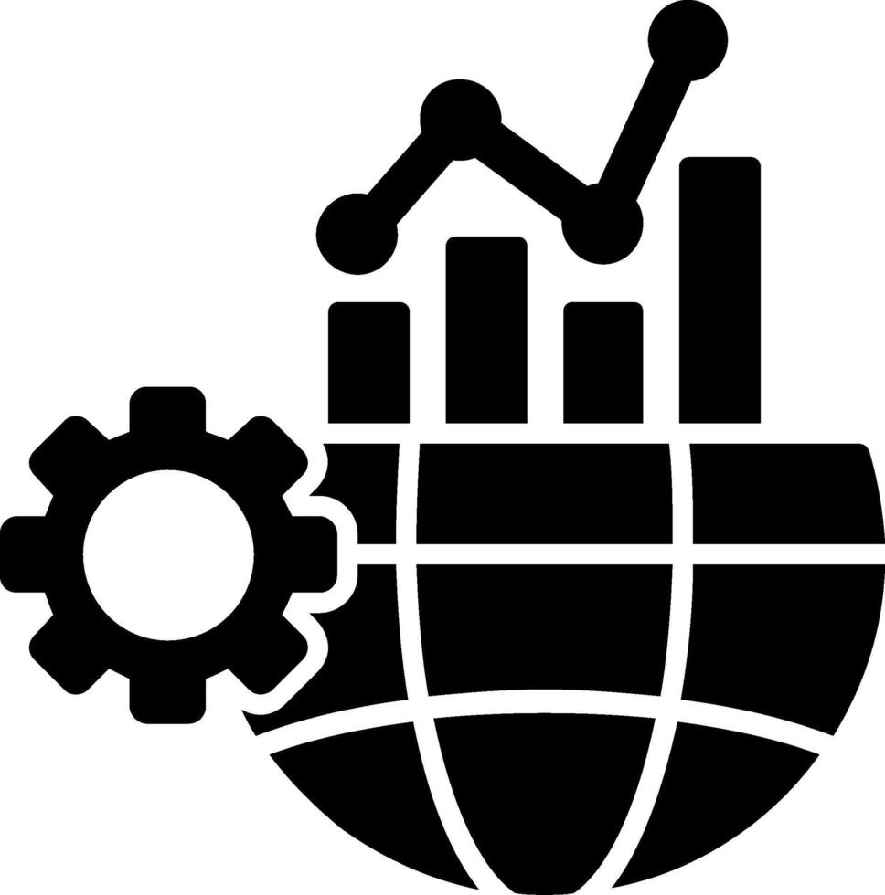 Global Markets Glyph Icon vector