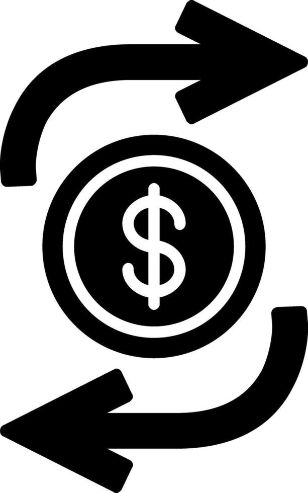Funds Transfer Glyph Icon vector