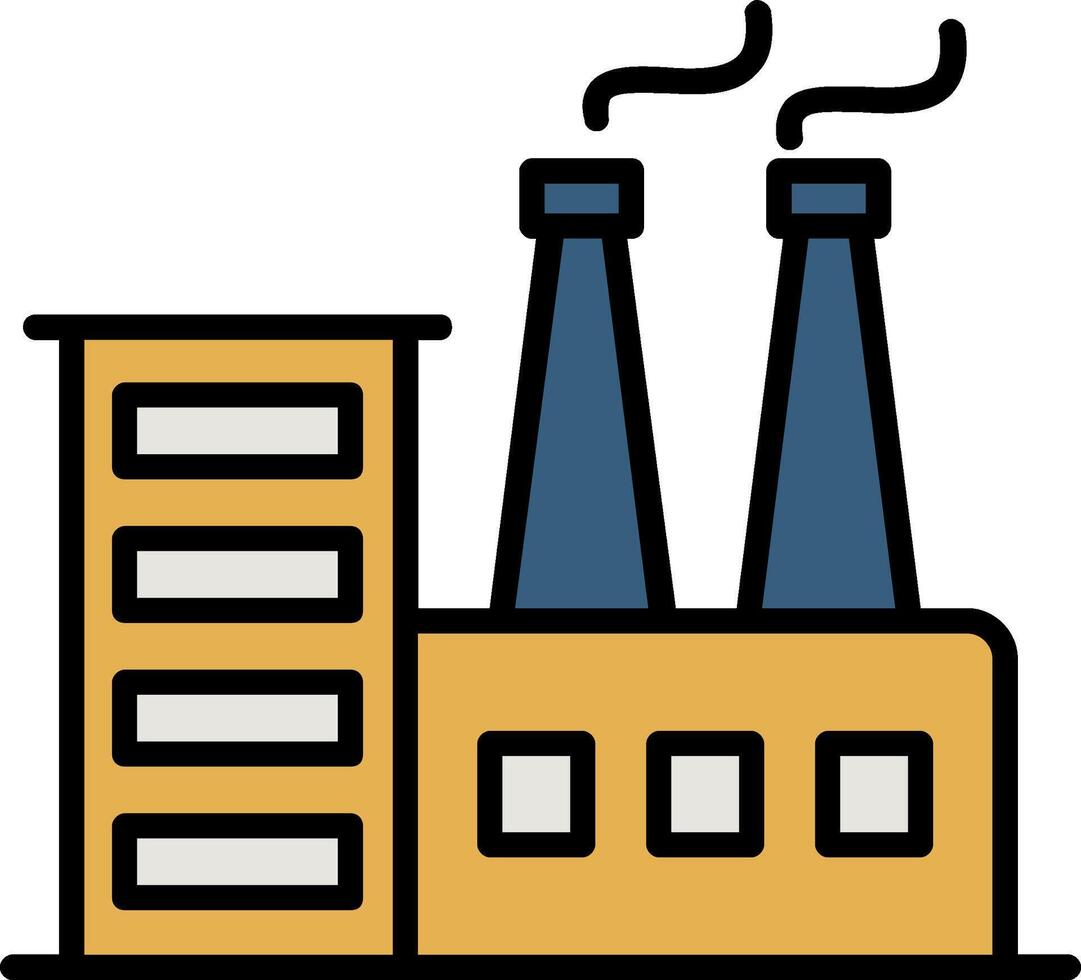 Power Plant Line Filled Icon vector