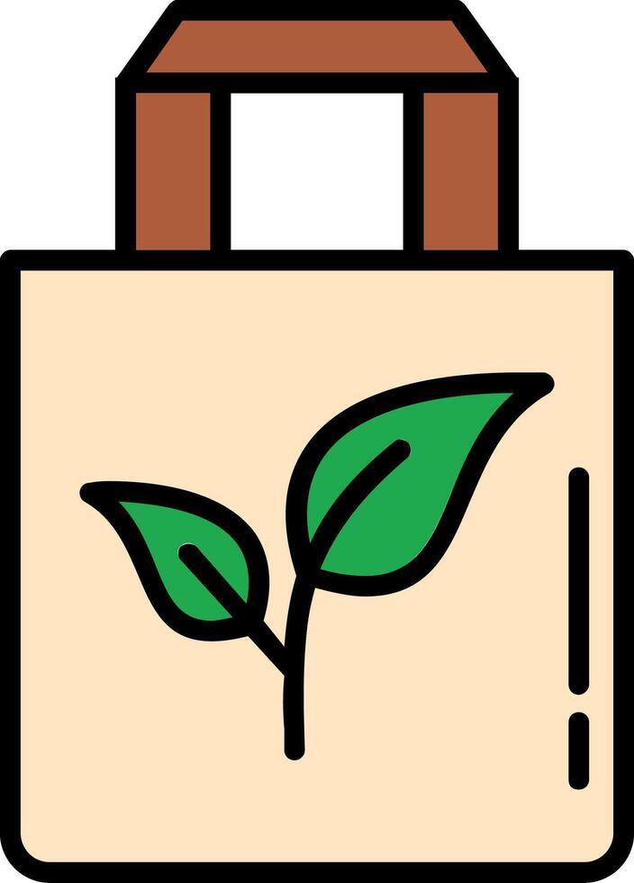 Eco Bag Line Filled Icon vector