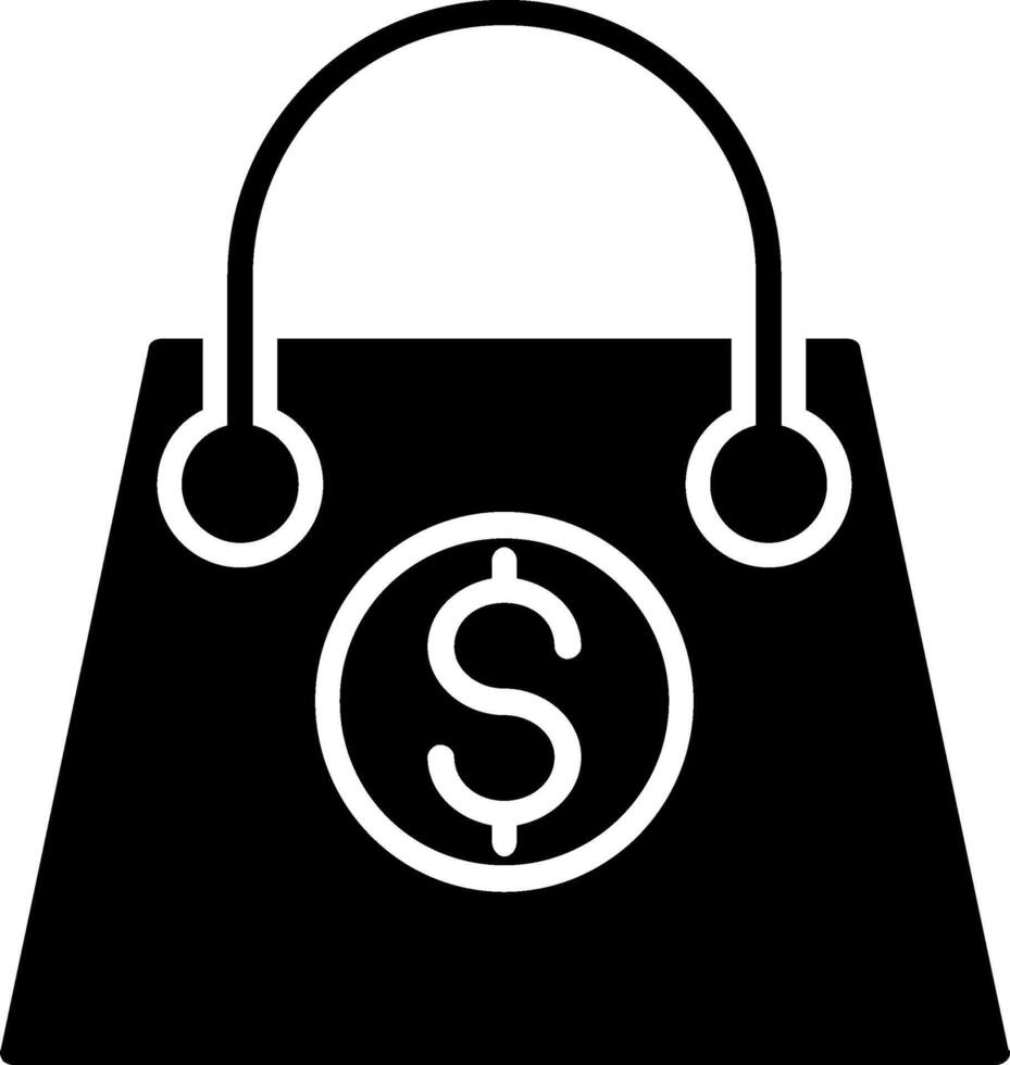 Shopping Bag Glyph Icon vector