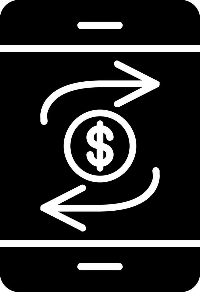 Mobile Transaction Glyph Icon vector
