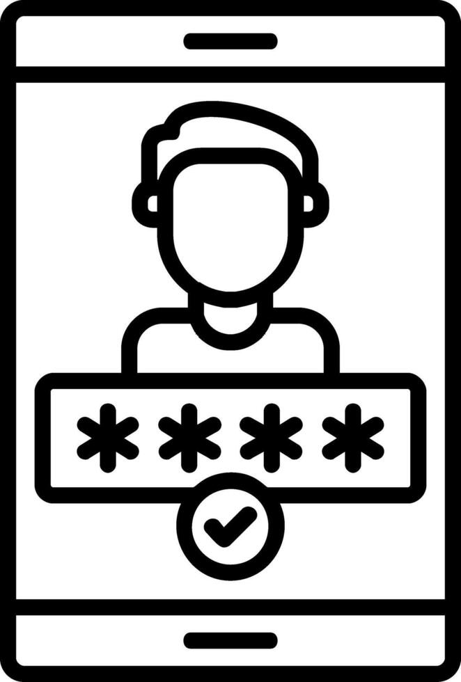 Authentication Line Filled Icon vector