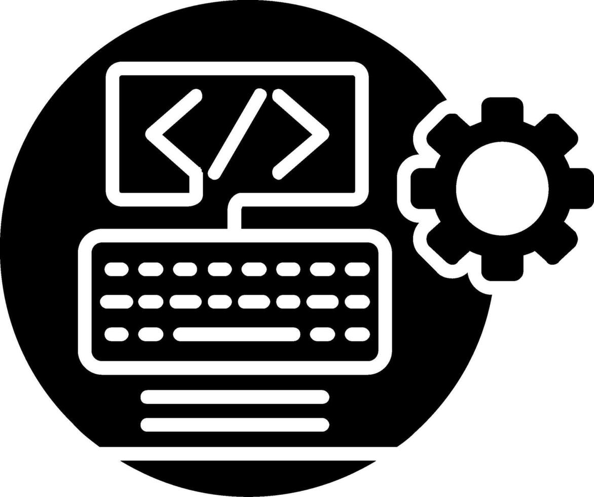 icono de glifo de desarrollo web vector