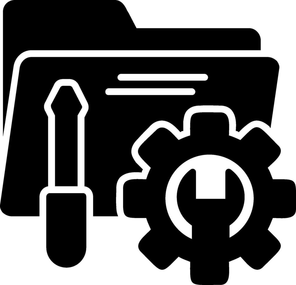 Tech Services Glyph Icon vector