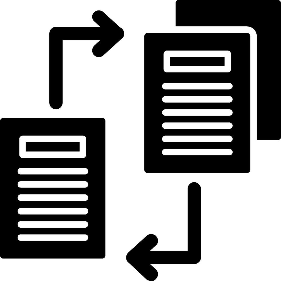 Files Exchange Glyph Icon vector