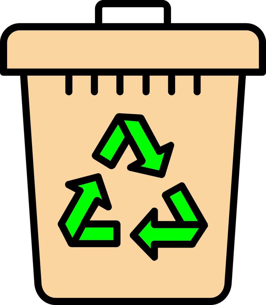 reciclar compartimiento línea lleno icono vector