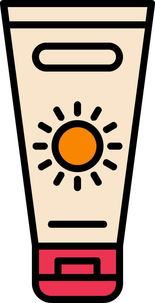 Sun Cream Line Filled Icon vector