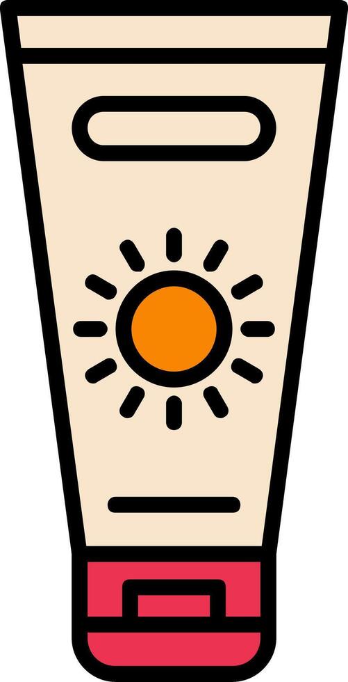 Sun Cream Line Filled Icon vector