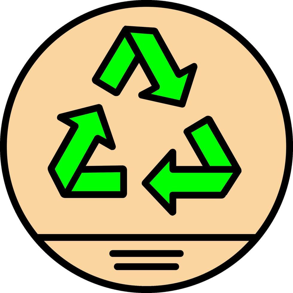 icono lleno de línea de reciclaje vector